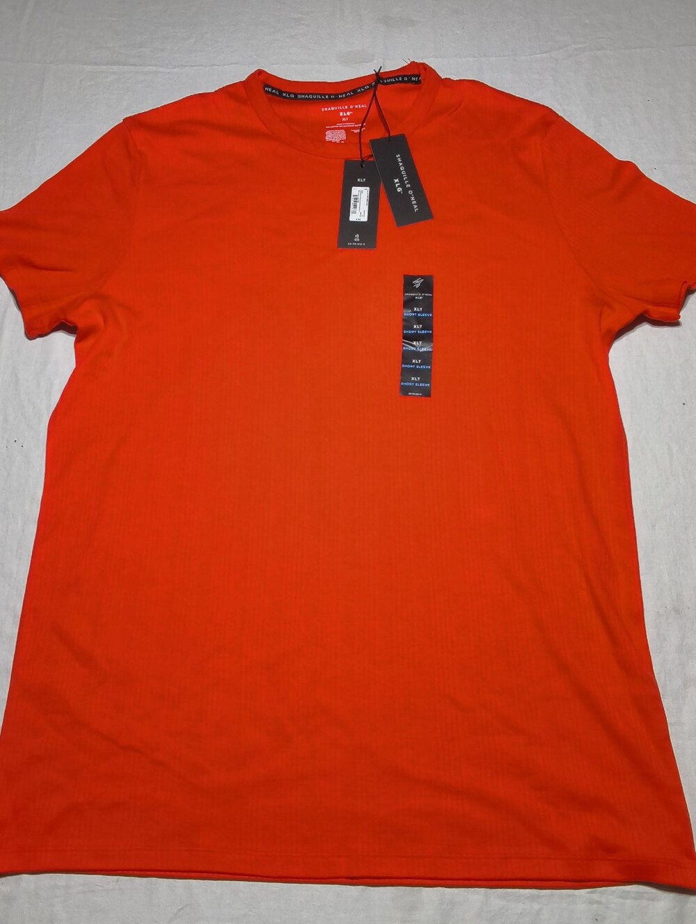 Shaquille O'Neal Mens Solid Orange Crew Neck Short Sleeve T-Shirt Size XLT